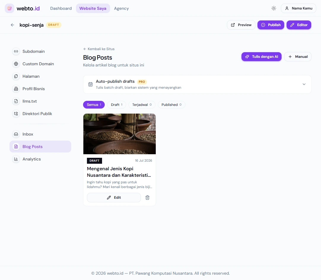 Daftar post dengan filter status