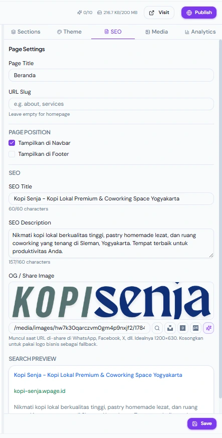 Editor SEO halaman
