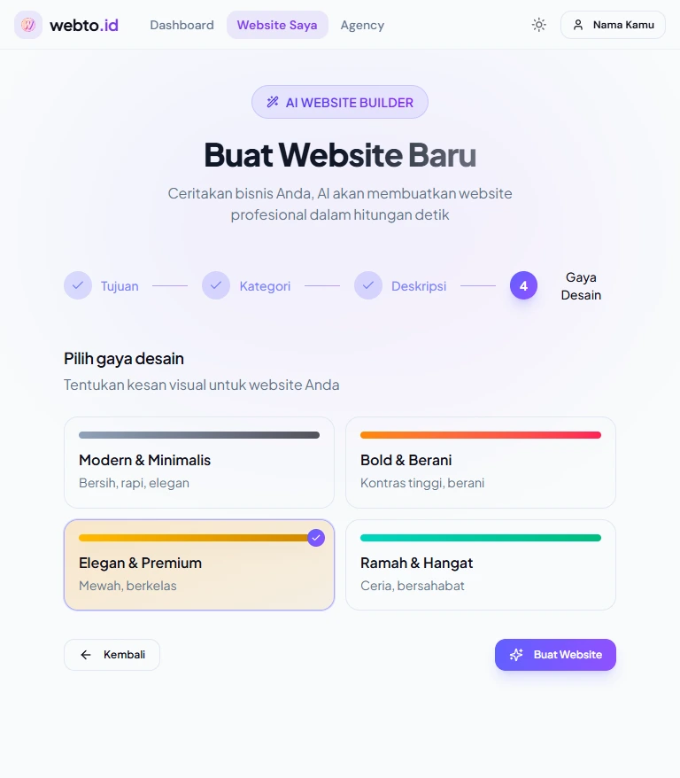 Wizard langkah gaya desain